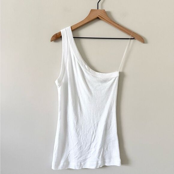Michael Stars One-Shoulder Top in White One Size - Picture 1 of 3